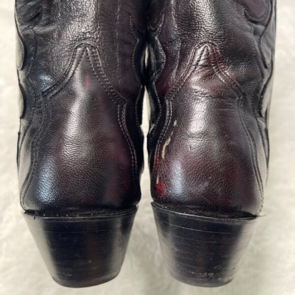 Black Jack Women's Brown Red Cowboy Leather Boots Size 7 - Picture 4 of 14